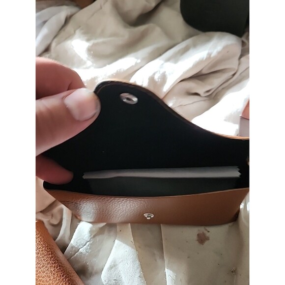 Ray-Ban Tan Brown Faux Leather Glasses Case Luxottica Black Velvet Inside - Picture 6 of 6